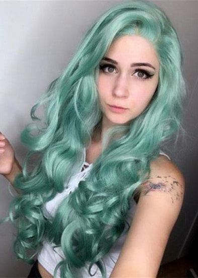 Lace Front Wig Pravana Neon Green Green Short Hair Wig Long Green