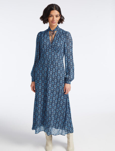 Luella Maxi Dress - Blue Folk Floral Print