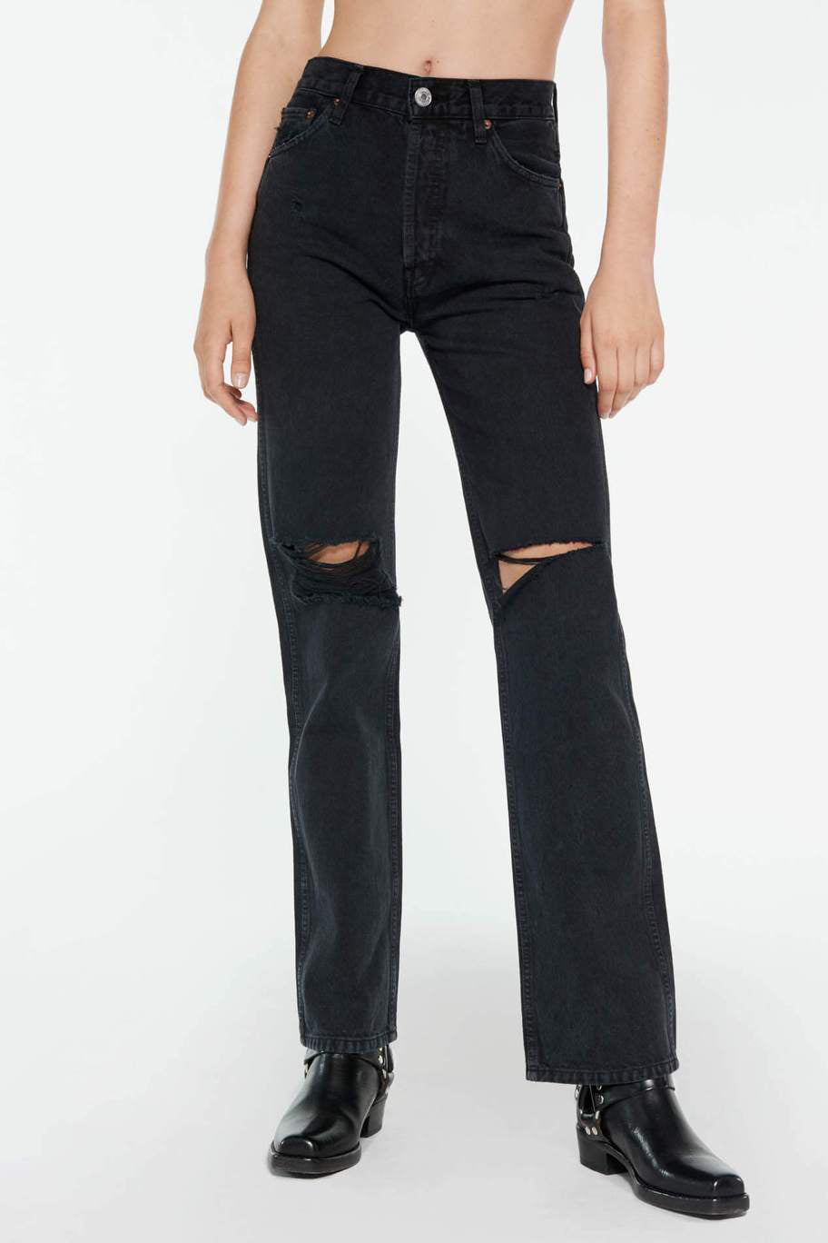 redone high rise loose black