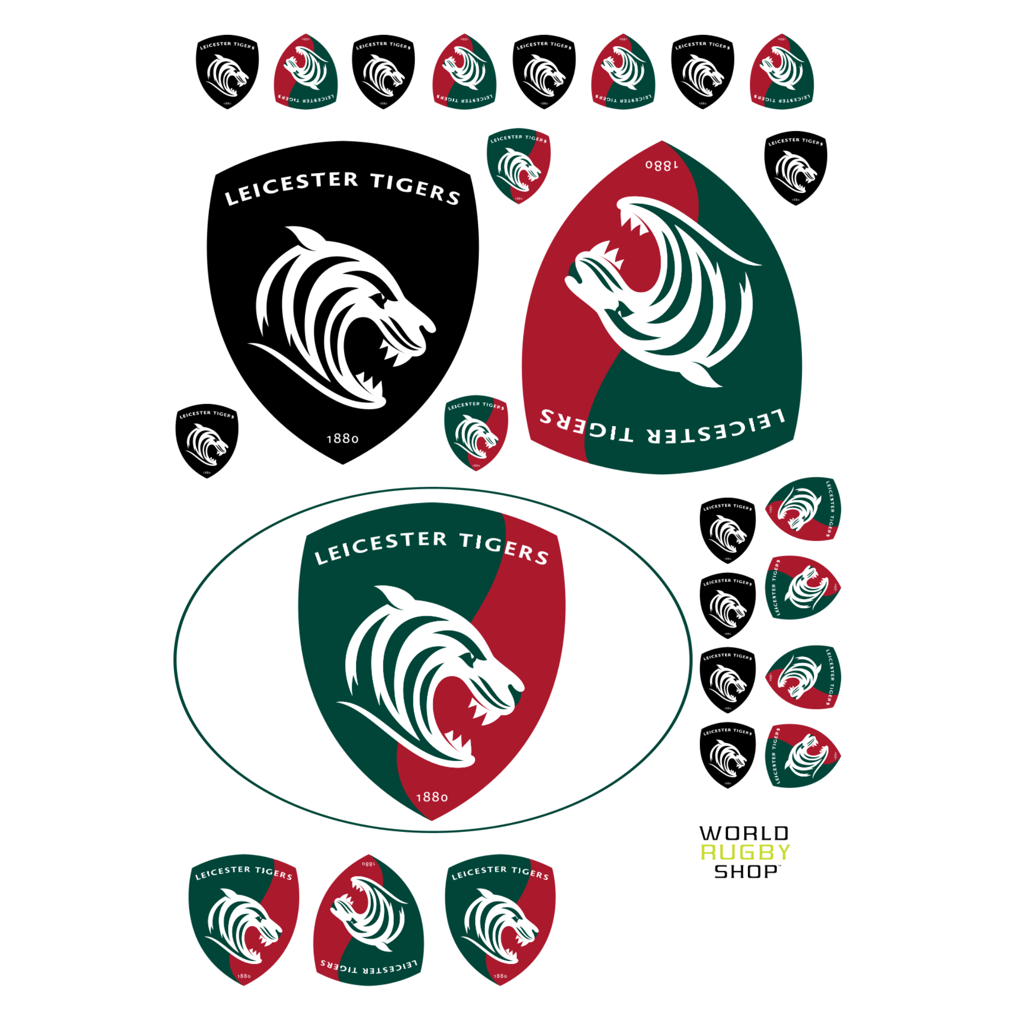 Leicester Tigers Sticker Sheet - 26 Stickers