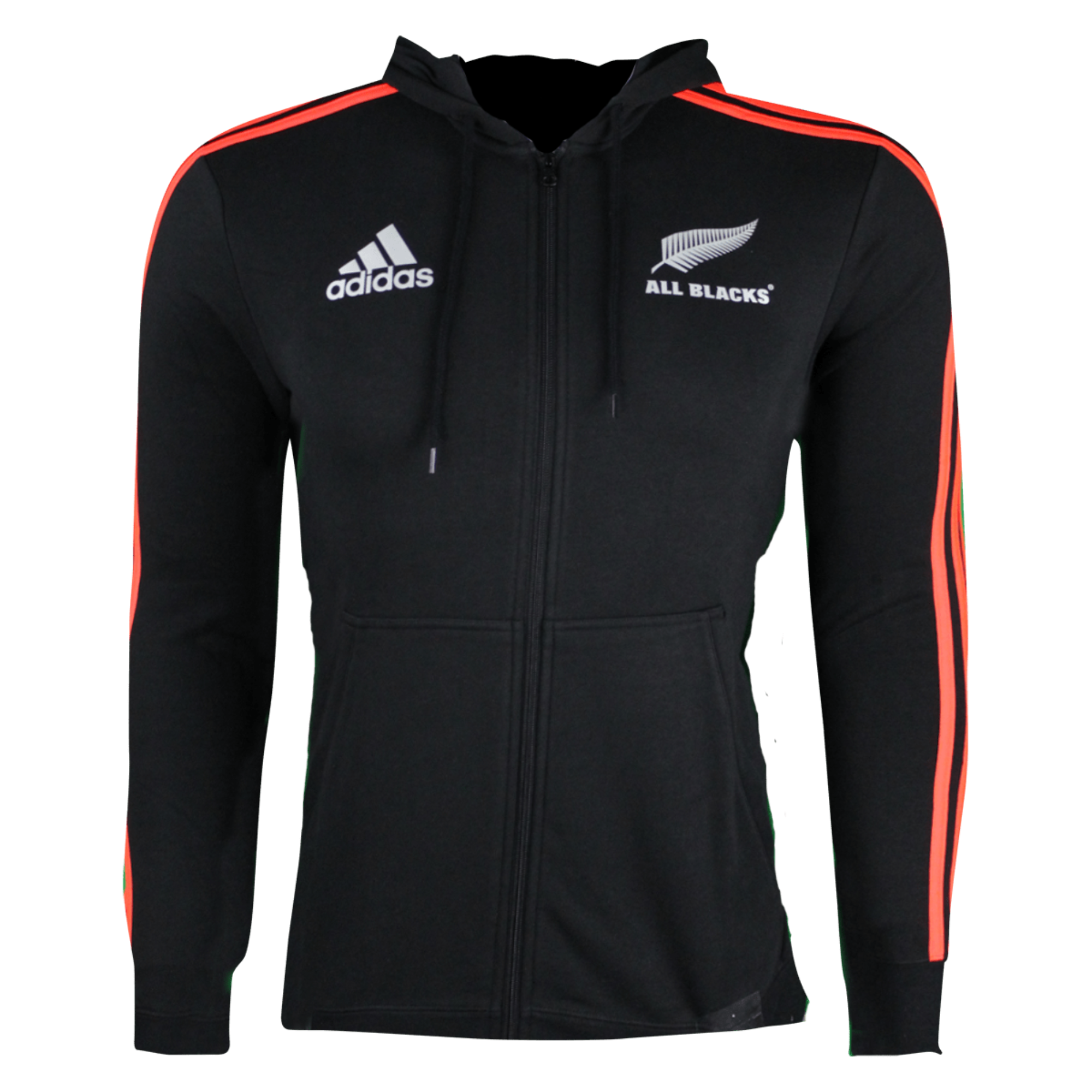 All Blacks 3 Stripe Full Zip Hoodie by adidas