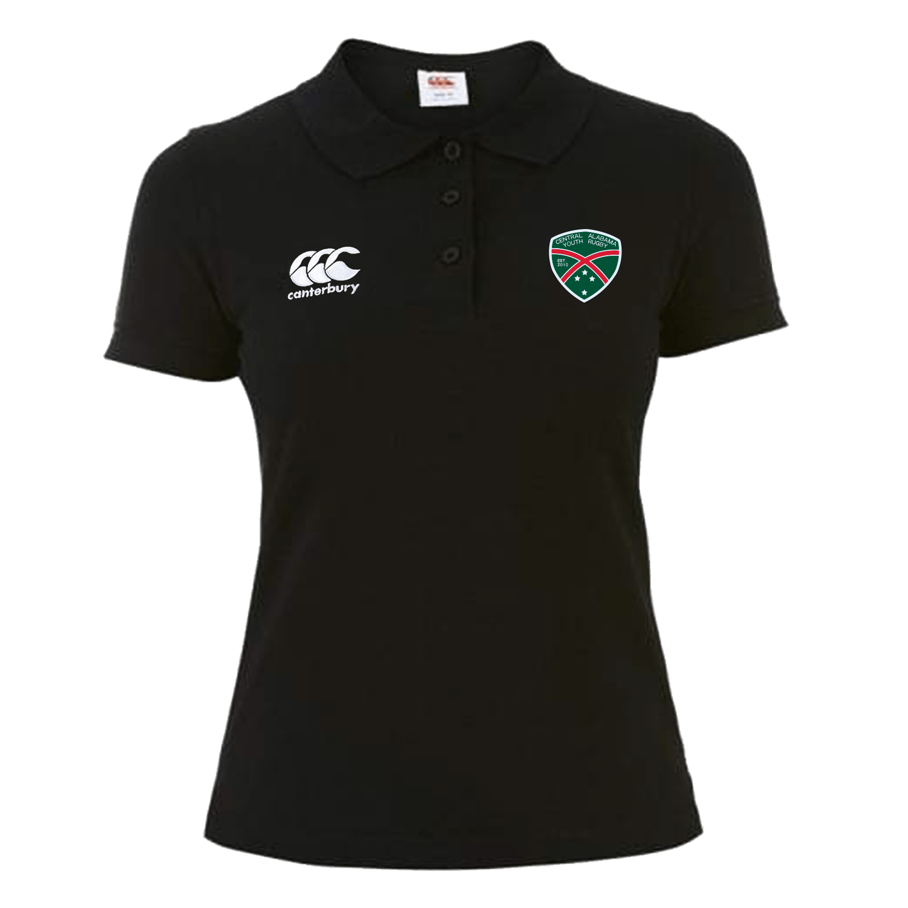 Central Alabama Youth Rugby Canterbury Women's Black Waimak Rugby Polo