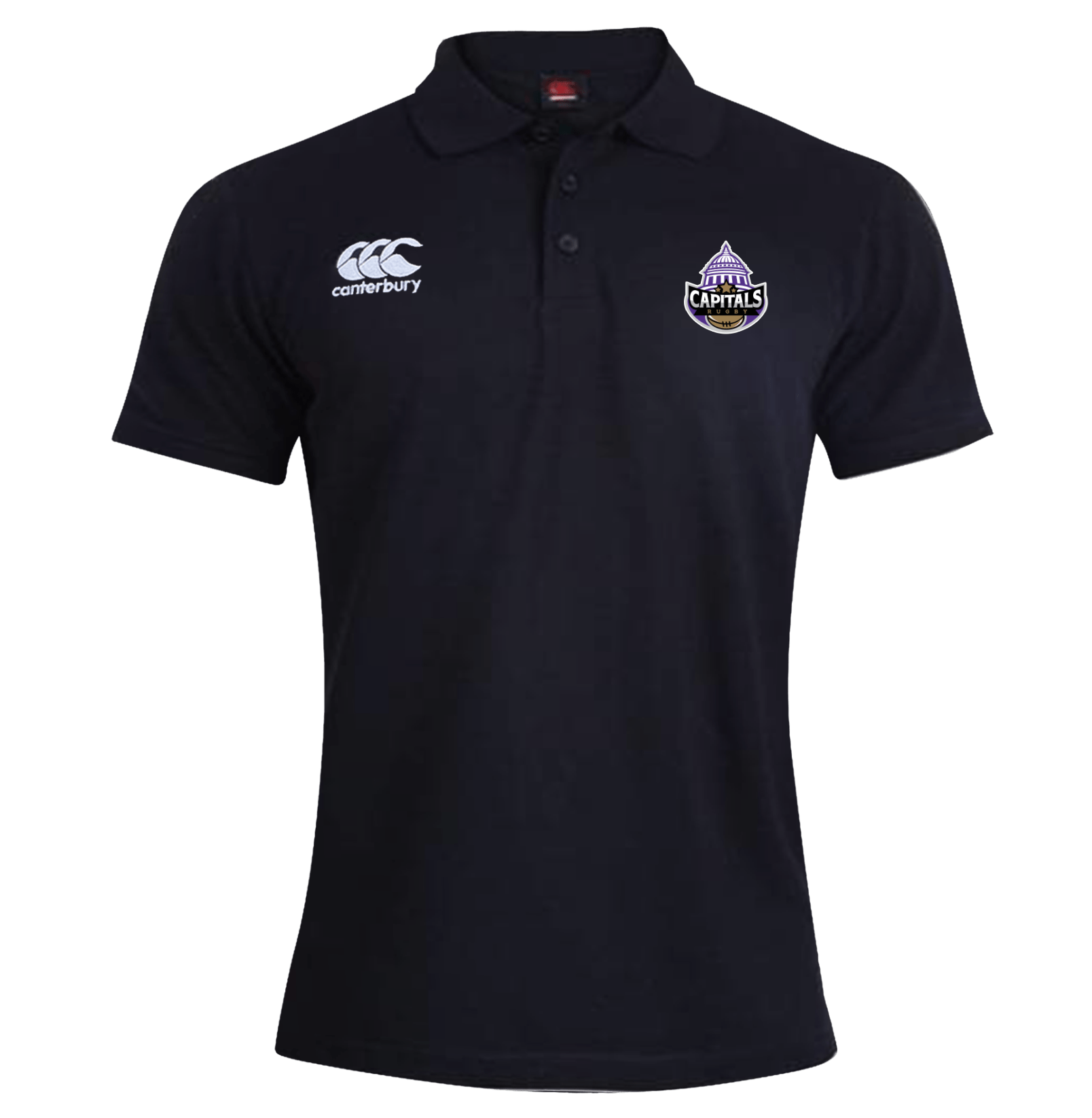 Capitals Rugby NC Canterbury Waimak Rugby Polo Black