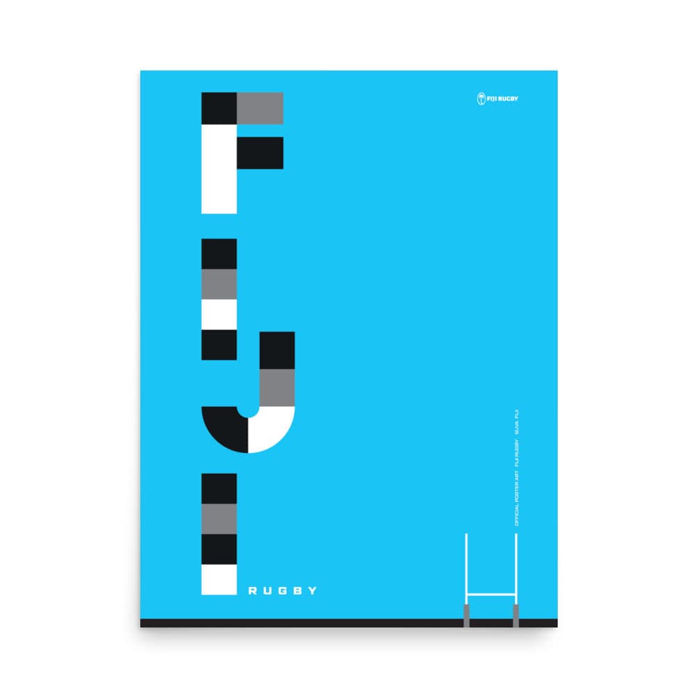 Fiji Striped Text Poster