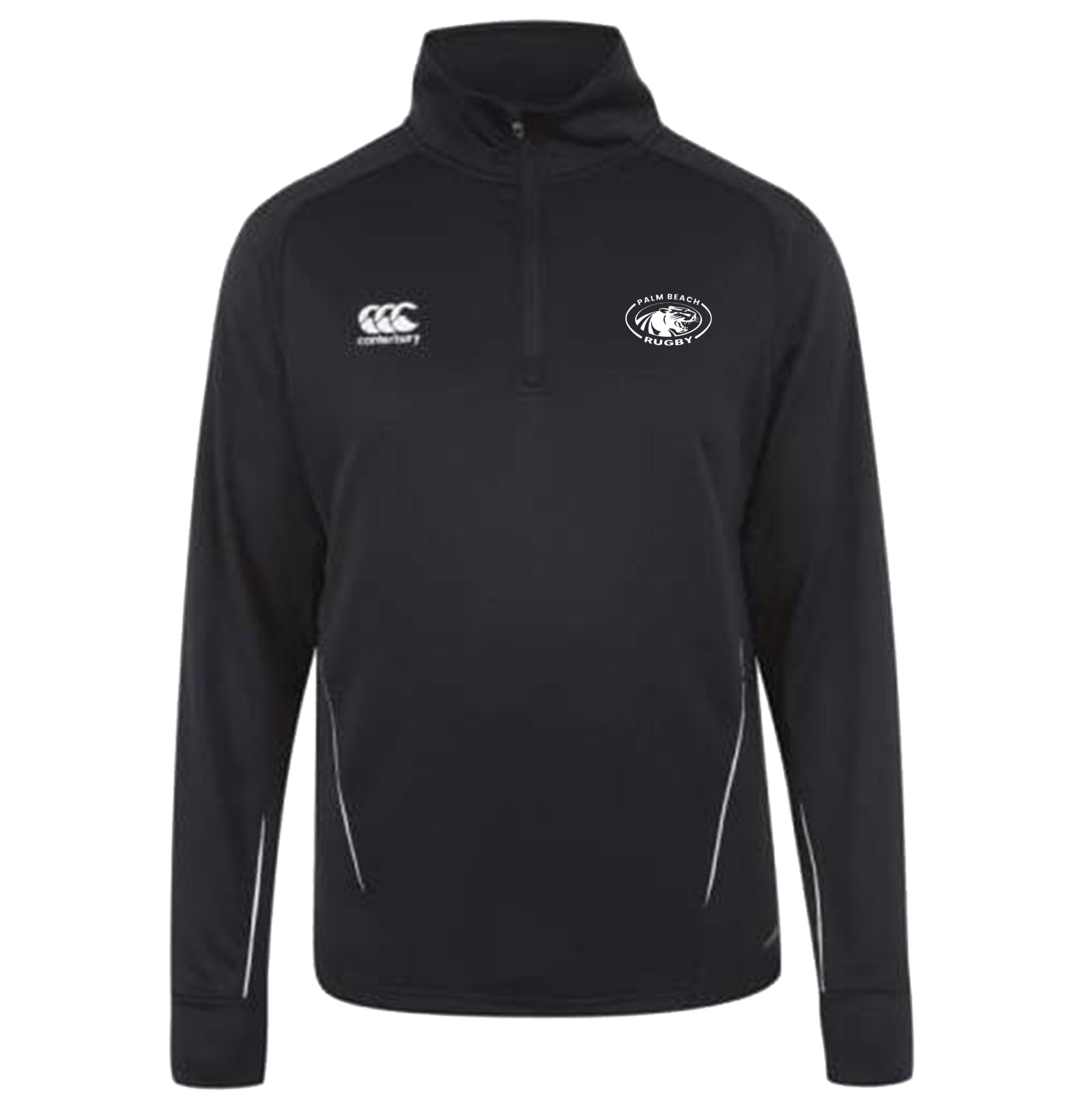 Palm Beach Panthers Rugby Canterbury Team 1/4 Zip Mid Layer Black Rugby Training Top