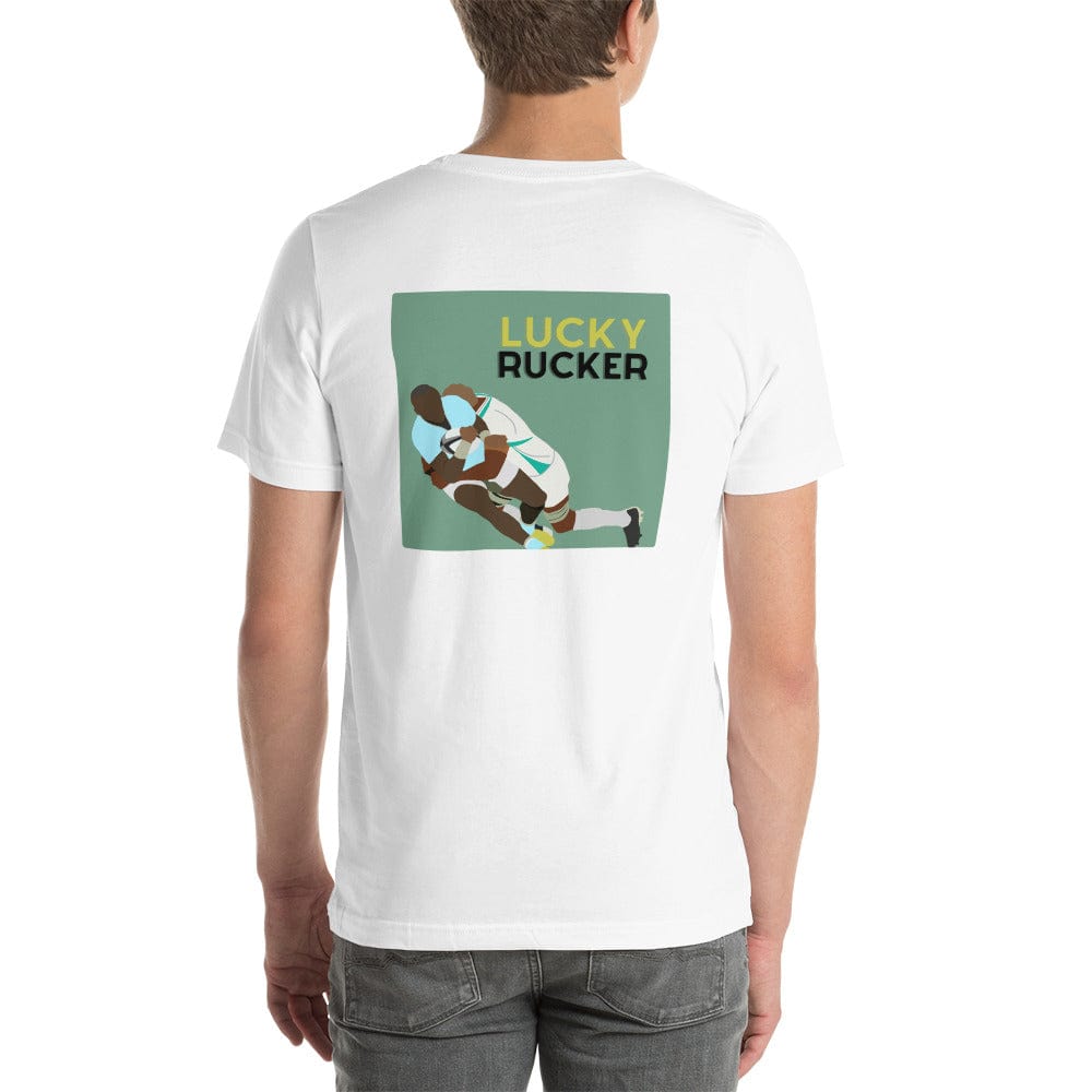 Lucky Rucker Tackle White/Silver Rugby T-Shirt