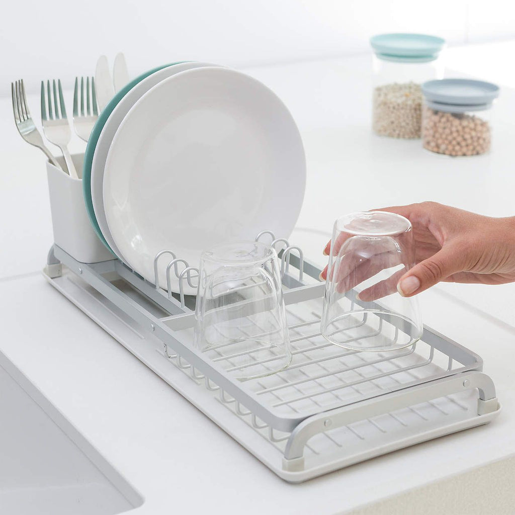 Foldable dish dryer rack, 41.7 x 37.1 x 5.1 cm, aluminum - OXO