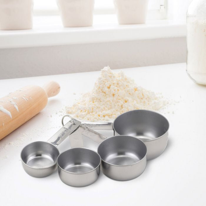 AMCO Basic Ingredients Measuring Cup Set Polished Stainless Steel - 4 piece  set 