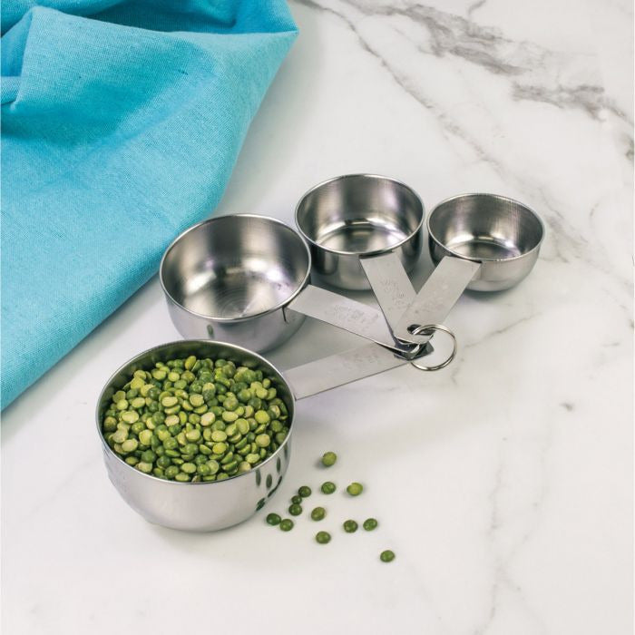 Amco Set of 4 Basic Ingredients Stainless Steel Measuring-cups