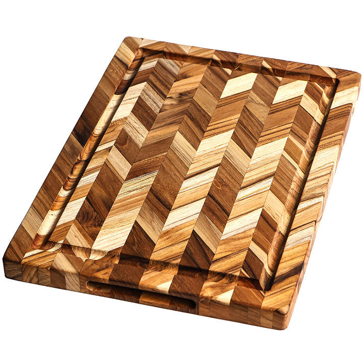 Teakhaus Square Marine Cutting Board with Juice Canal