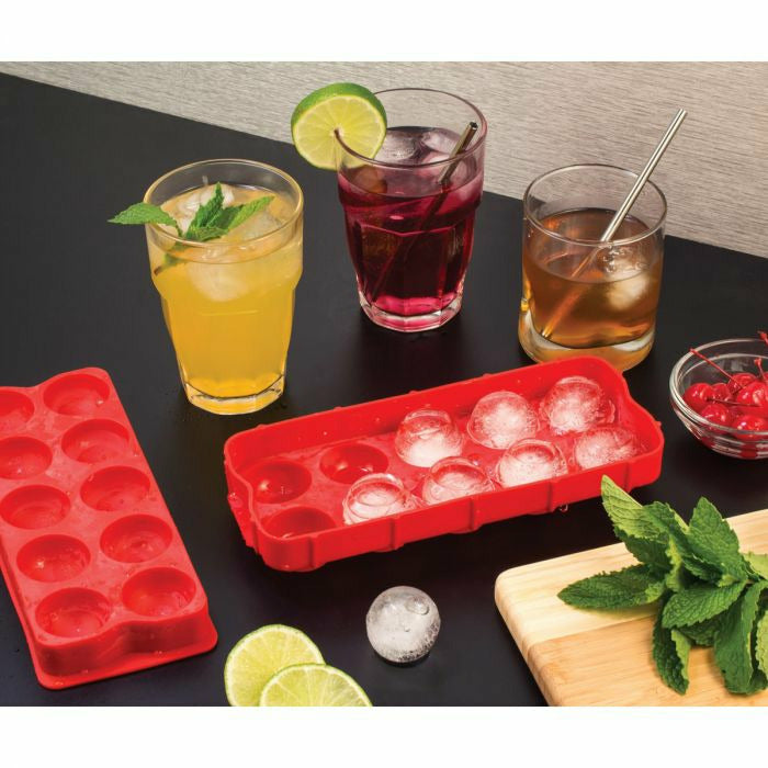 HIC Silicone Cannonball Sphere Whiskey Ice Ball Mold Tray, Vintage