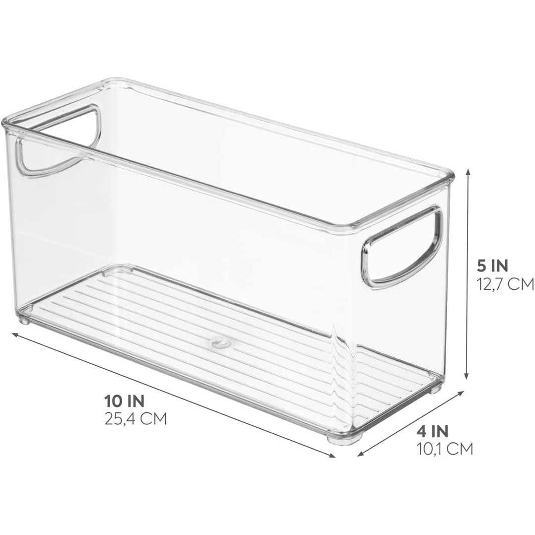 iDesign Hinged-Lid Stackable Box - Clear - 13-1/2 x 5-3/4 x 7 H - L (Large)