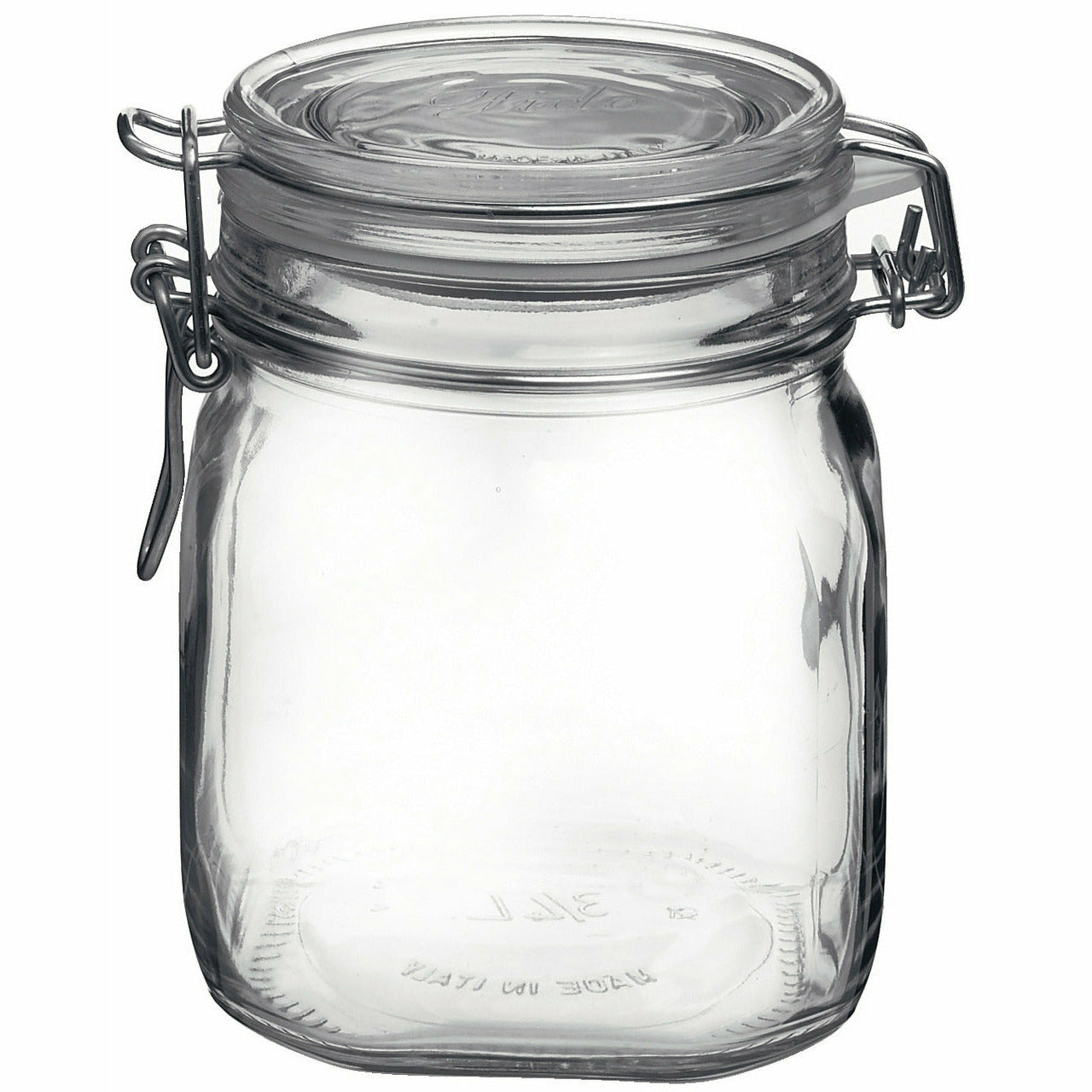Bormioli Rocco Fido Glass Round Jar, Clear, 101.5 oz