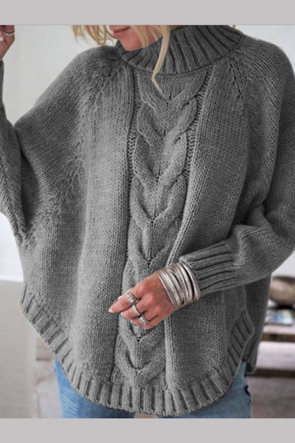 Fashion Turtleneck Bat Sleeve Sweater – myfancywear