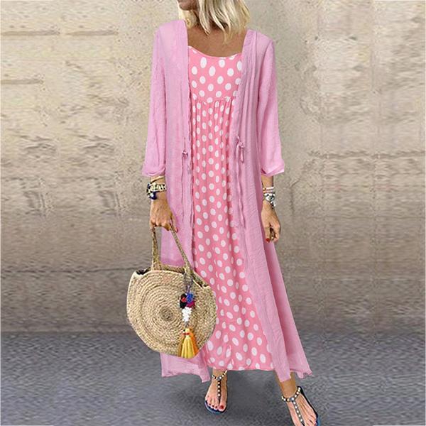 Daily Polka-Dot Two-Piece Dress – myfancywear