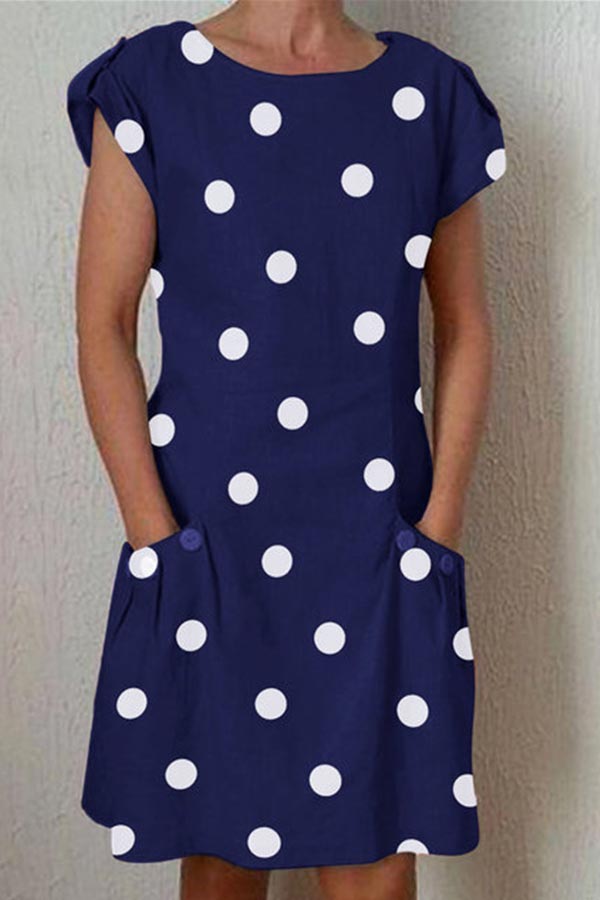 Casual Polka Dot Print Shift Dress – myfancywear