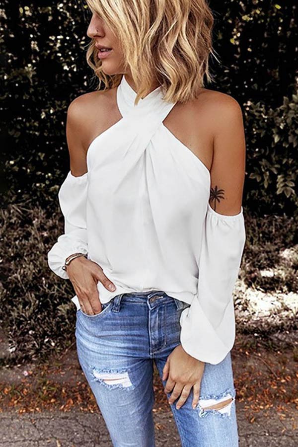 Casual Solid Off The Shoulder Top – myfancywear