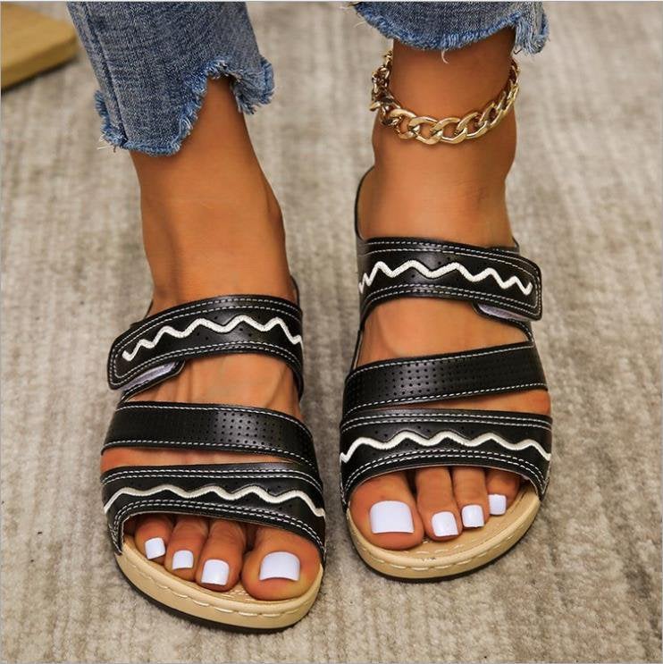 Leather Low Heel Sandals – myfancywear