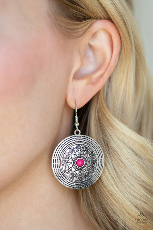 String Theory - Pink String Earrings- Paparrazi Accessories