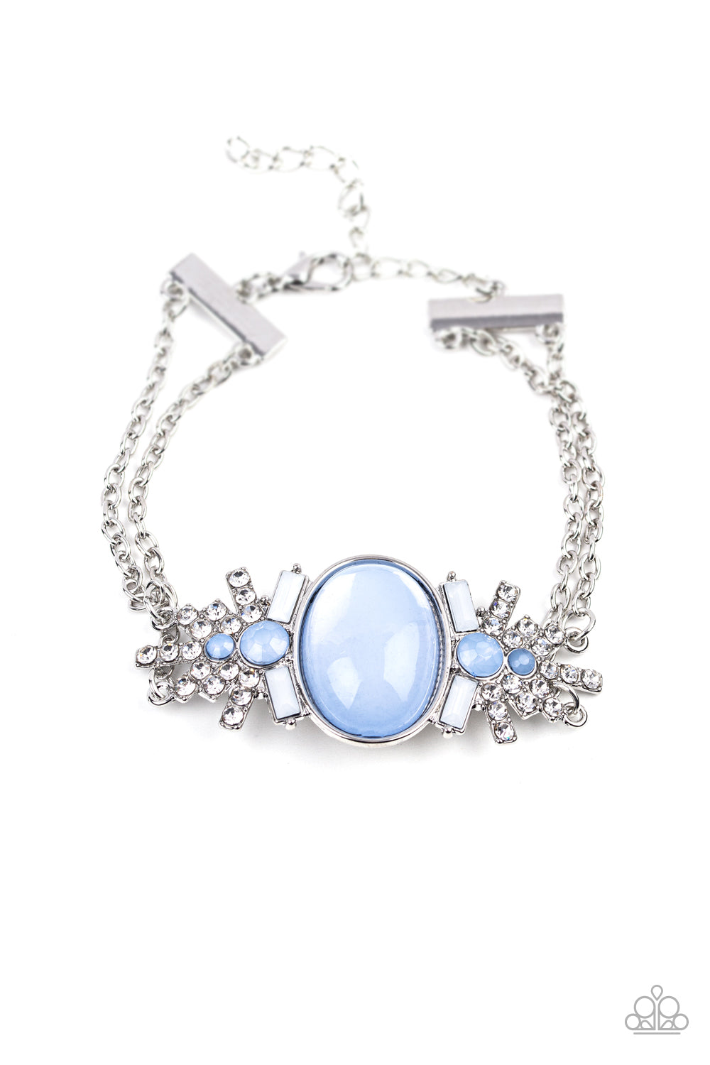 BRILLIANTLY BOHO - BLUE OPALESCENT BEAD GLOWY BRACELET