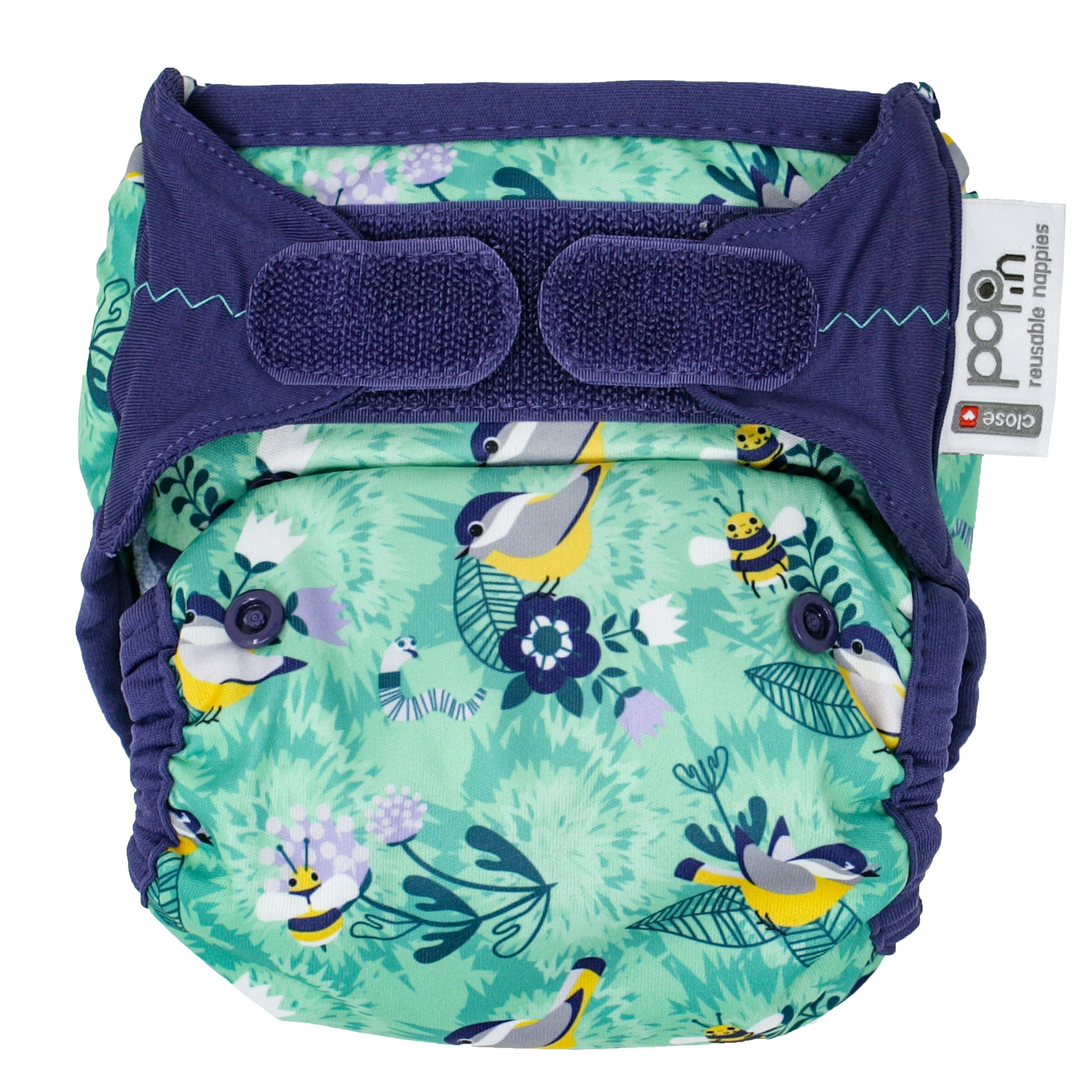 Close Parent Pop In Single Reusable Nappy Bamboo - Garden Collection - Bamboezor London