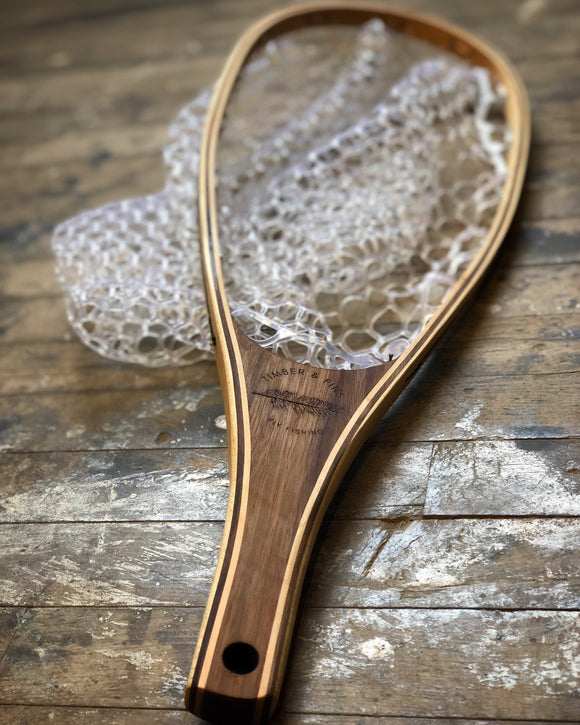 Epoxy Cedar Clamshell Wooden Fly Box Wood Fly Fishing net - Handcrafted  Custom Fly Fishing net made in the USA