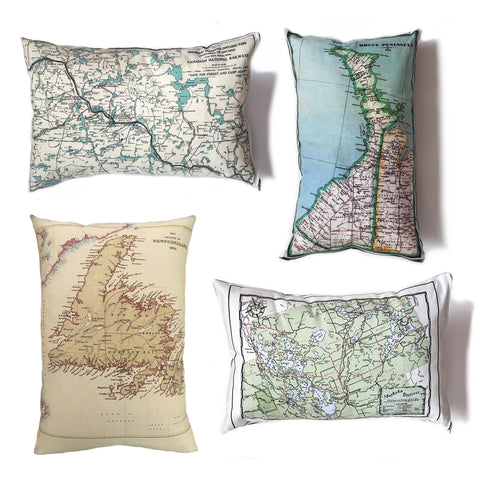 Vintage Map Pillows