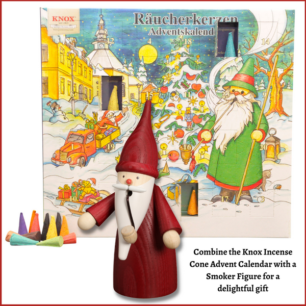 Gingerbread World European Christmas Market - Know Incense Cone Advent Calendar with Smoker Figure