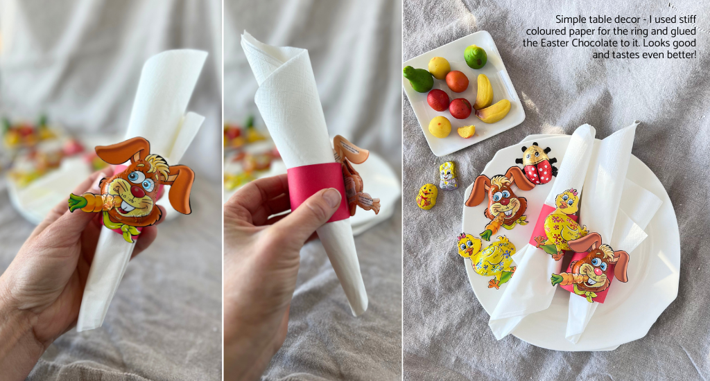 Gingerbread World Uniquely European Easter Market Blog - Five Fun Activities for Easter - Napkin Rings with Easter Chocolates