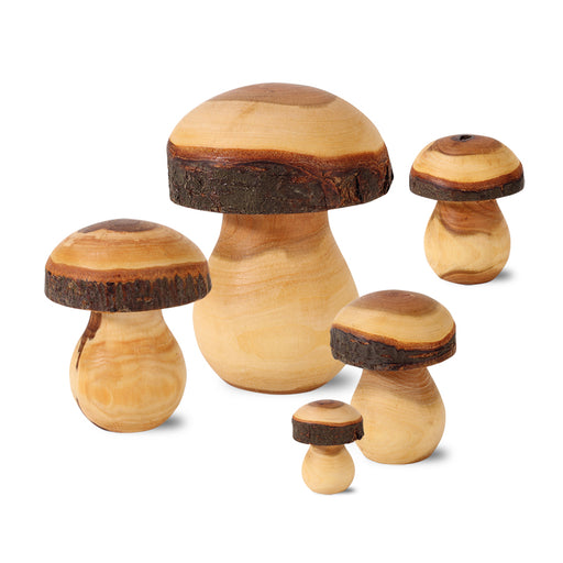 Gingerbread World Waldfabrik Turned Wood Mushroom Ornaments 5303