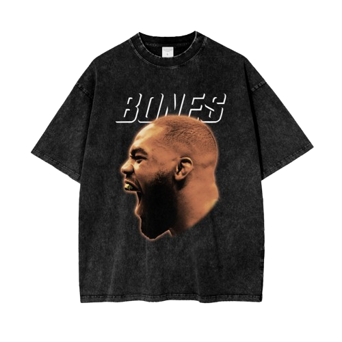 BONES Side Face White Text T-shirt