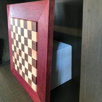 Dale Nichols - Maple and Walnut with Purpleheart Frame Chessboard.  MADE TO ORDER!