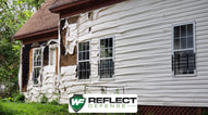 Reflections of house windows can severly causes a homes siding to melt