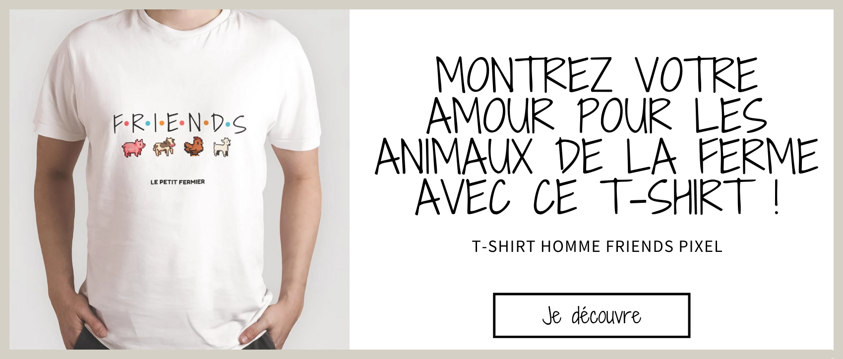 Bannière t-shirt friends pixel homme