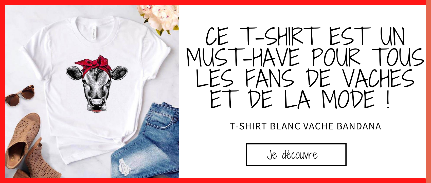 Bannière tshirt vache bandana