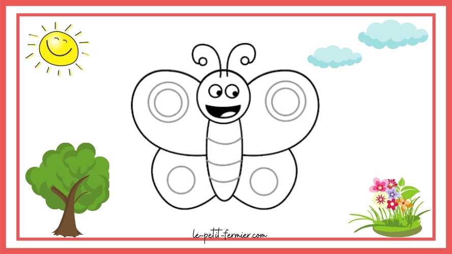 Comment dessiner un papillon facilement Étape 4 : Les formes sur son corps