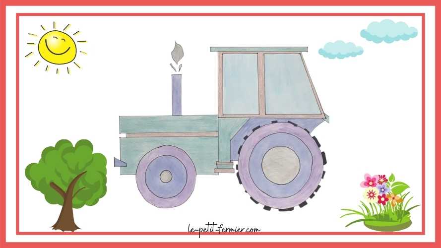 Comment dessiner un tracteur facilement Étape 7 : Les couleurs du plus beau des tracteurs 🎨