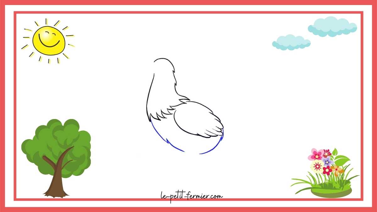 Comment dessiner une poule facilement étape 5 la fin du corps