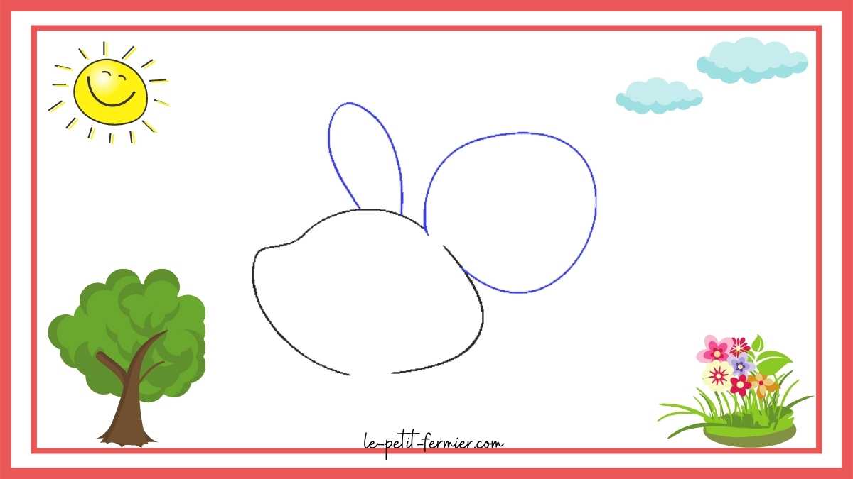 Comment dessiner une souris facilement Étape 2  Les grandes oreilles