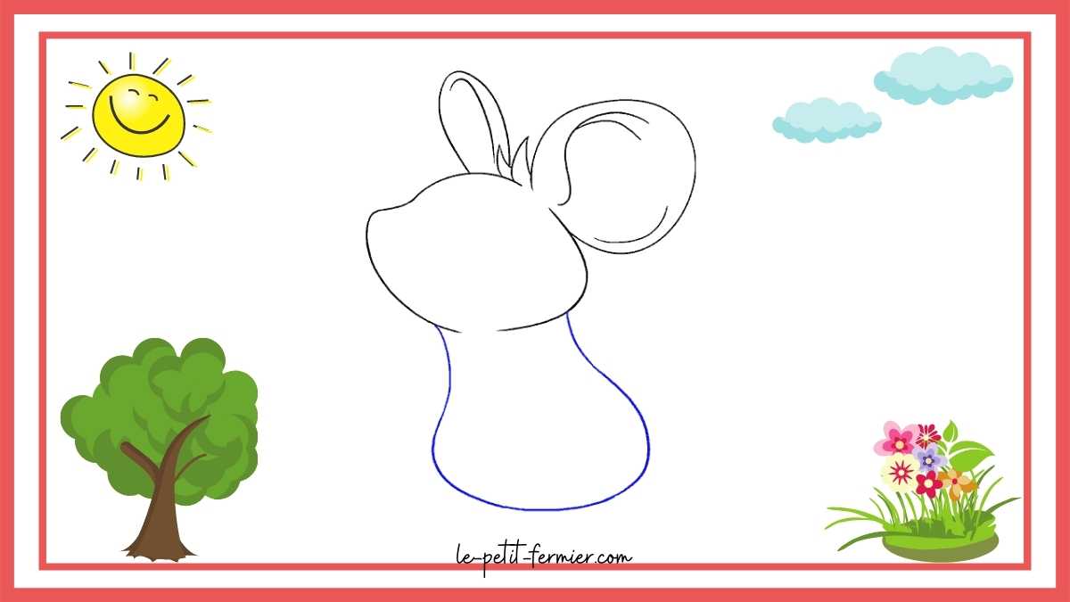 Comment dessiner une souris facilement Étape 4  Le corps de notre petite souris