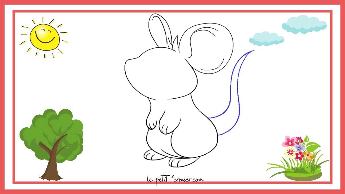 Comment dessiner une souris facilement Étape 8  Les petites griffes et la queue de souricette