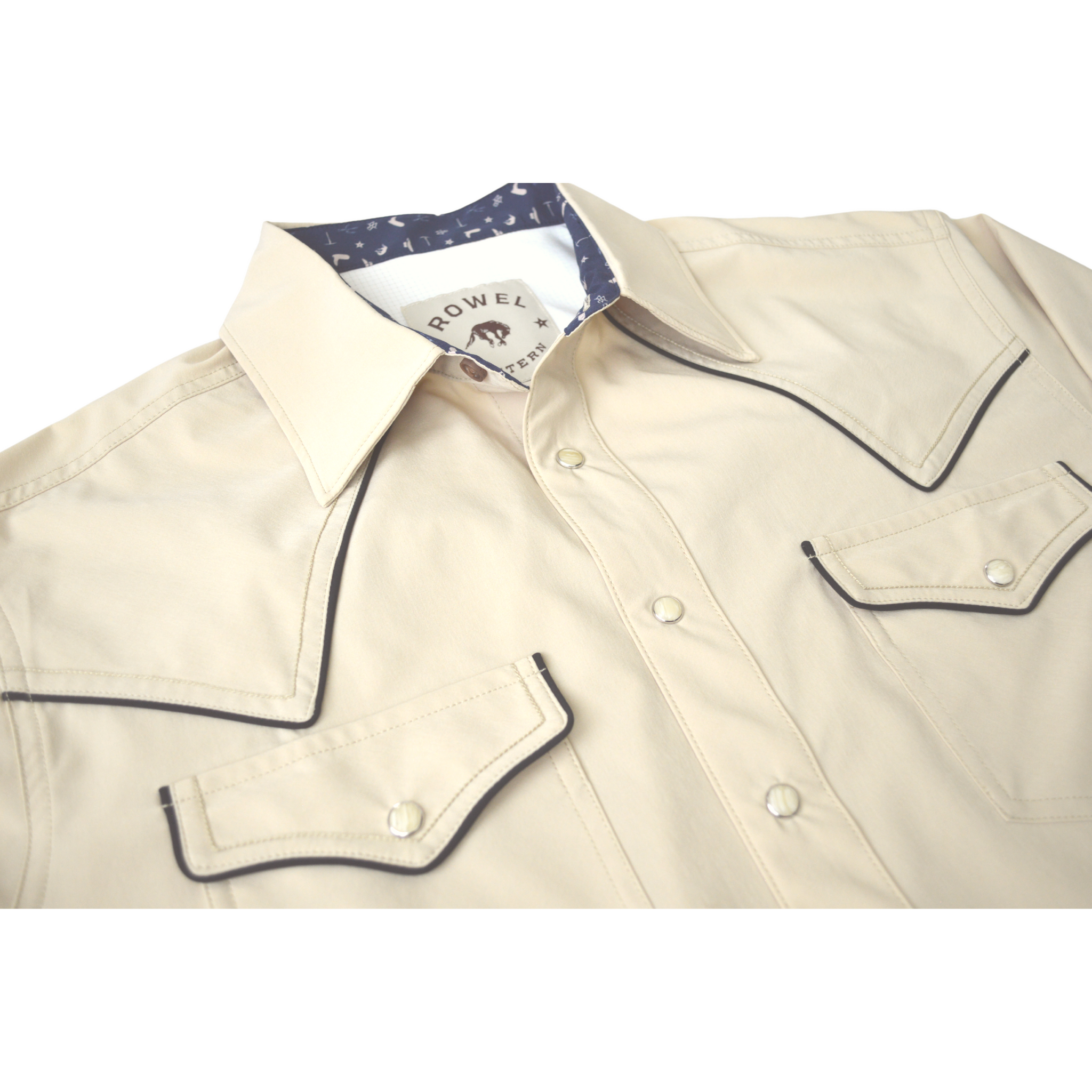 Tan / Black Piping Long Sleeve Performance Western Shirt – Rowel Western  Wear