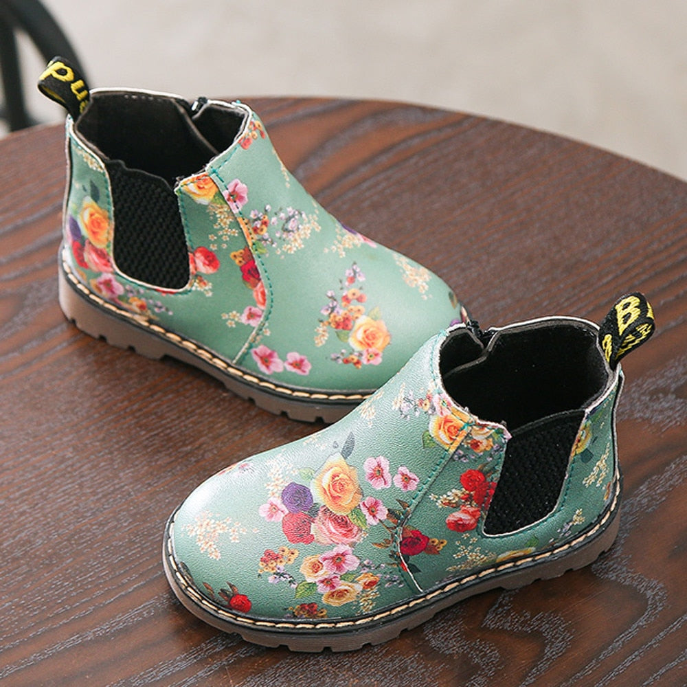 kids floral boots