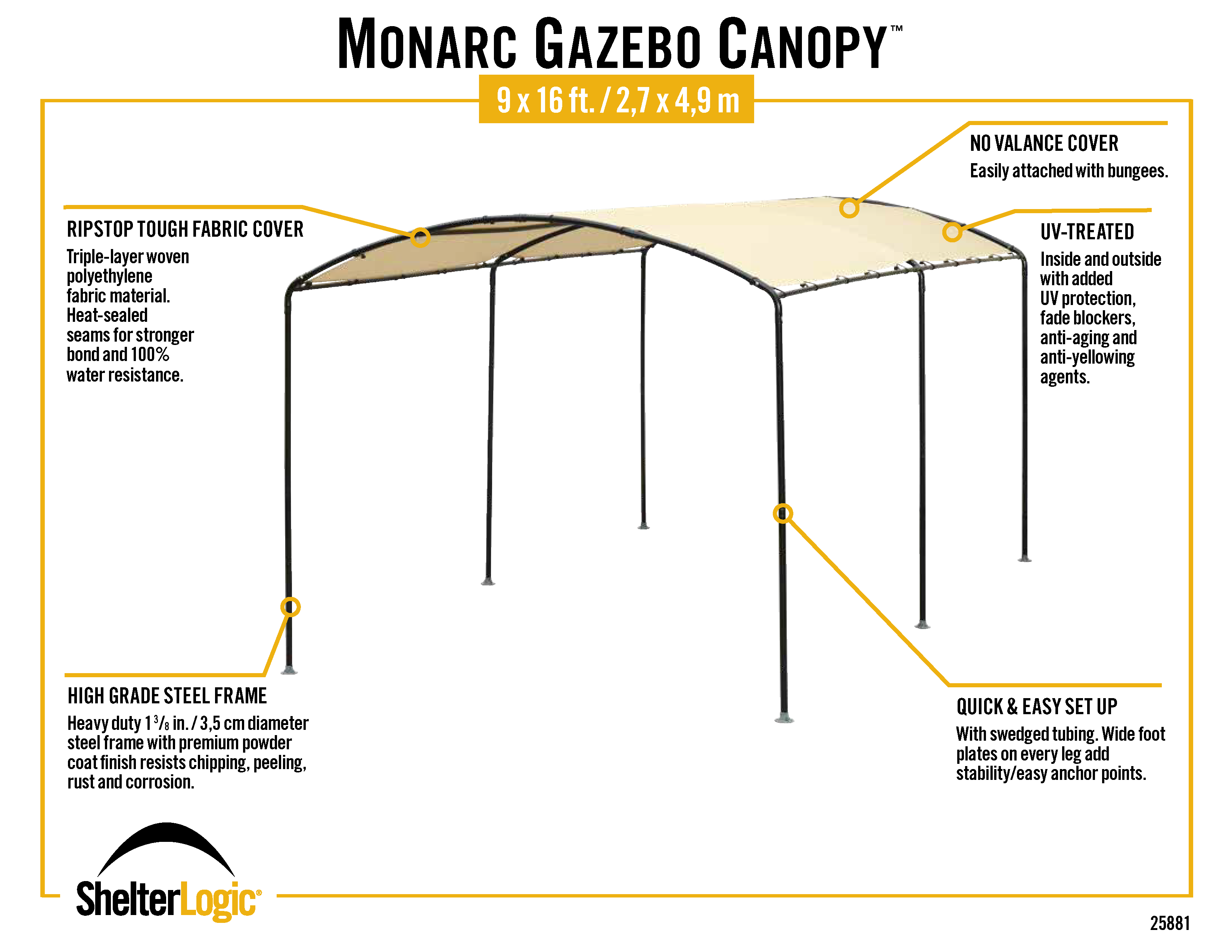 Monarc Gazebo Canopy