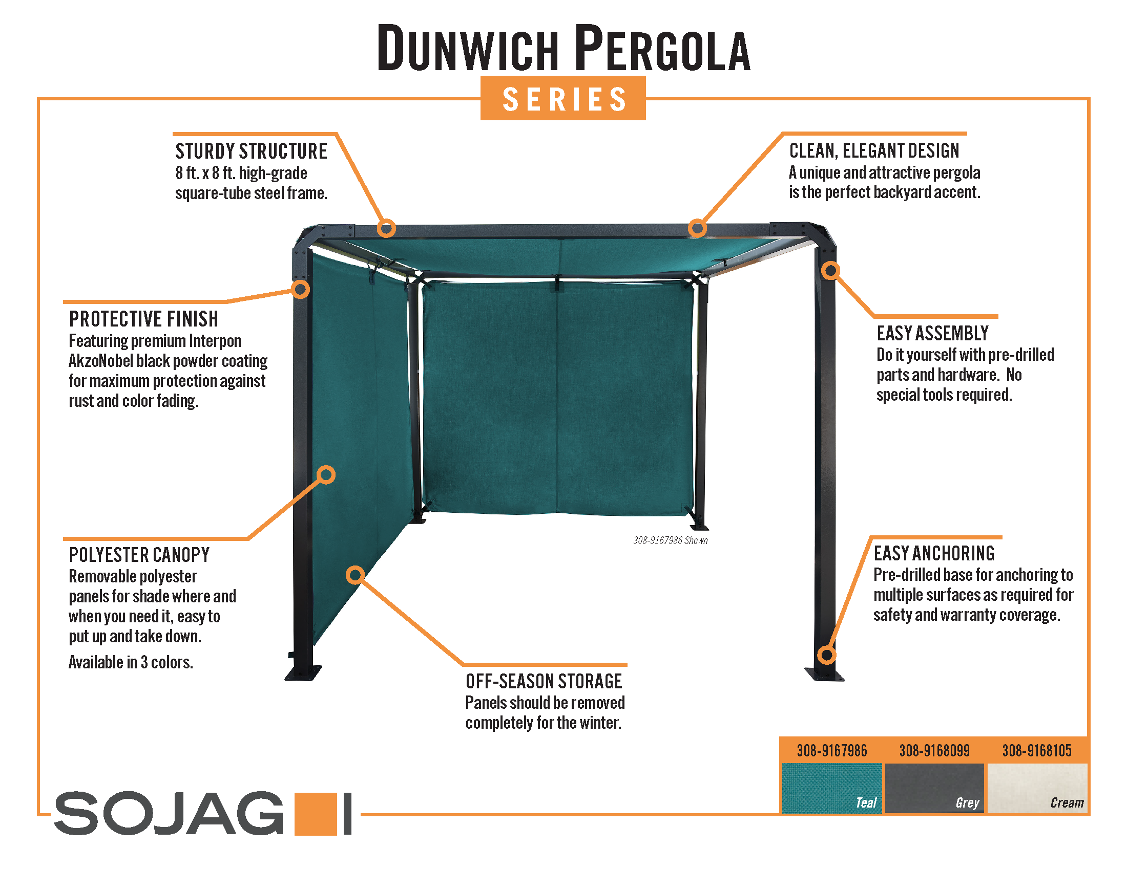 Sojag Dunwich 8 ft. x 8 ft. Gazebo