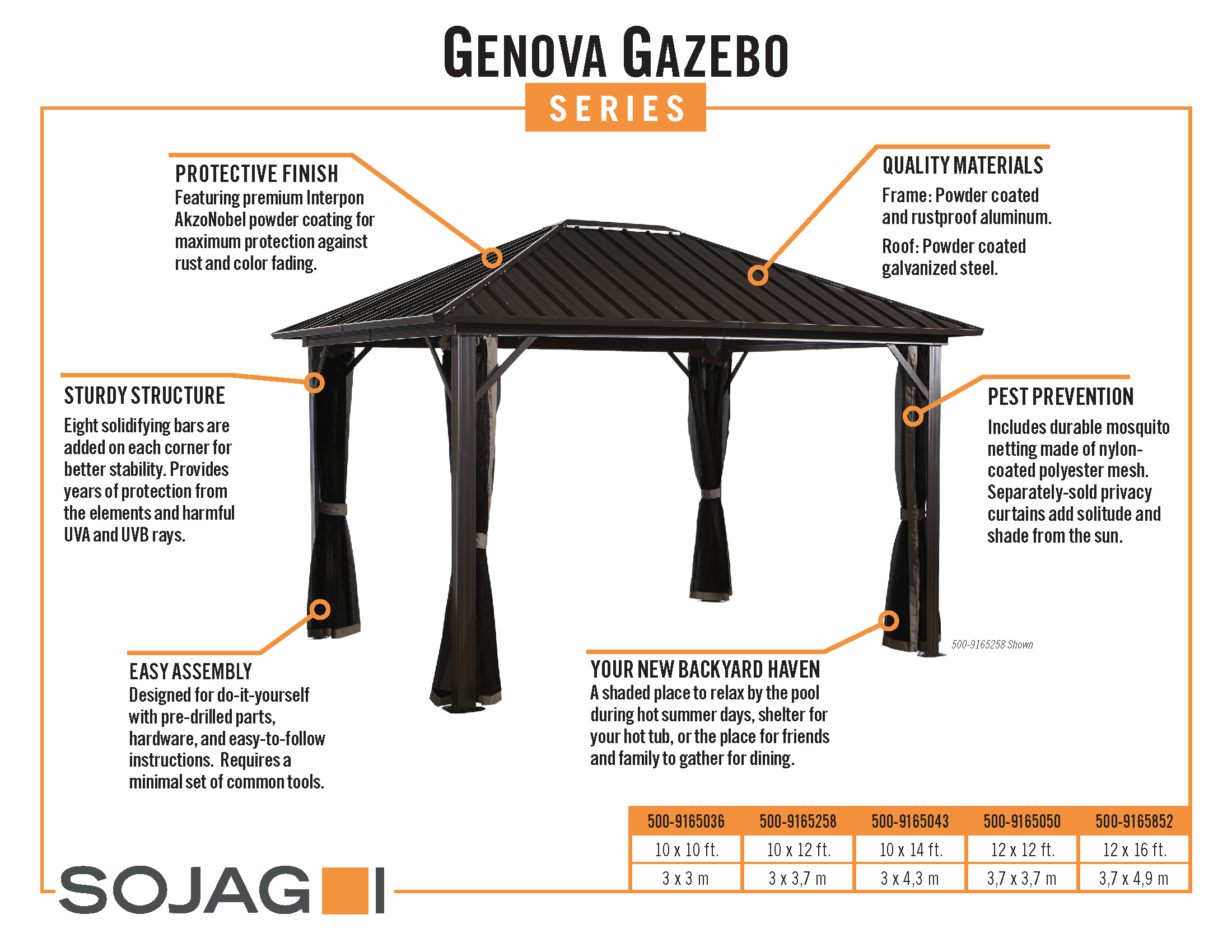 Sojag Genova Gazebo 10 x 12 ft