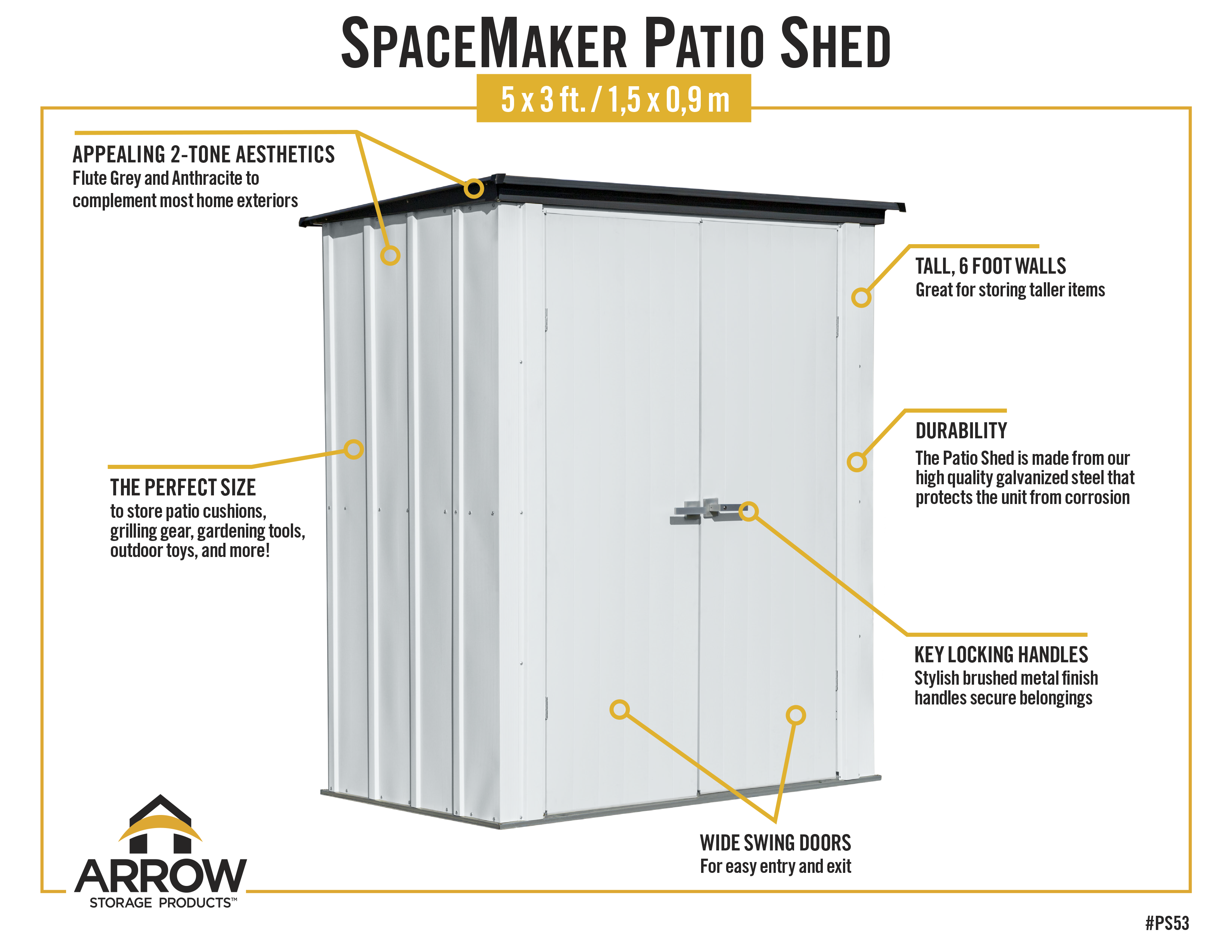 Arrow Spacemaker Patio Shed