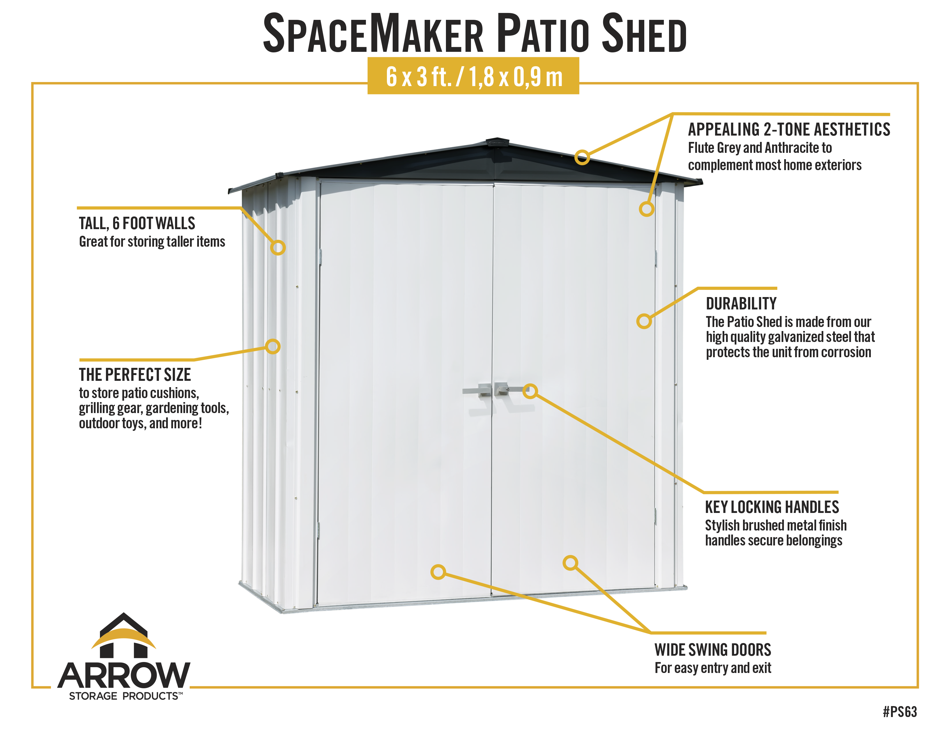 Spacemaker Patio Shed, 6x3