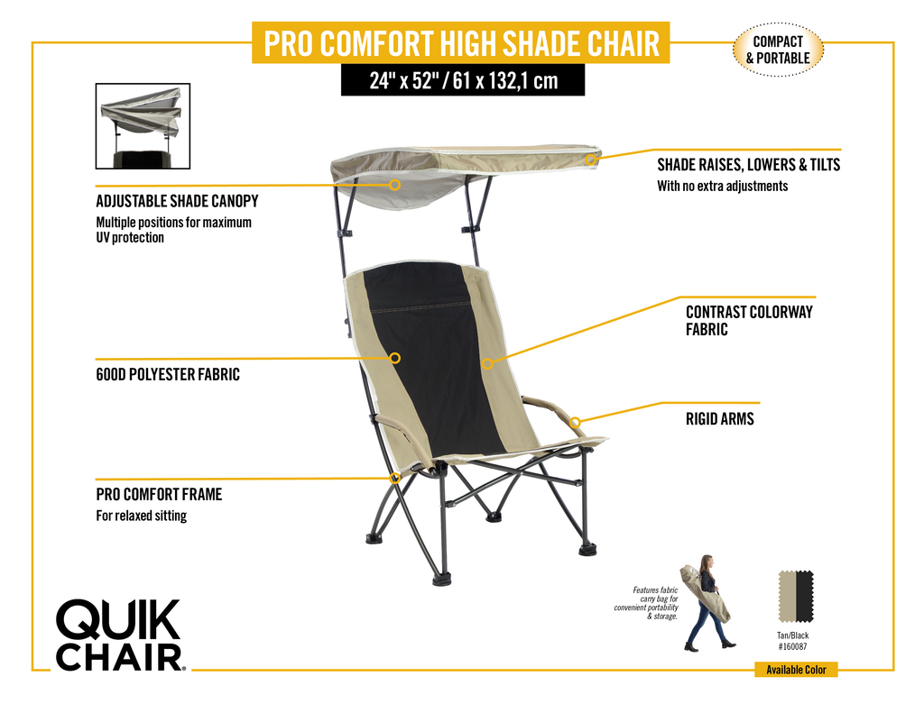 Pro Comfort High Back Shade Folding Chair