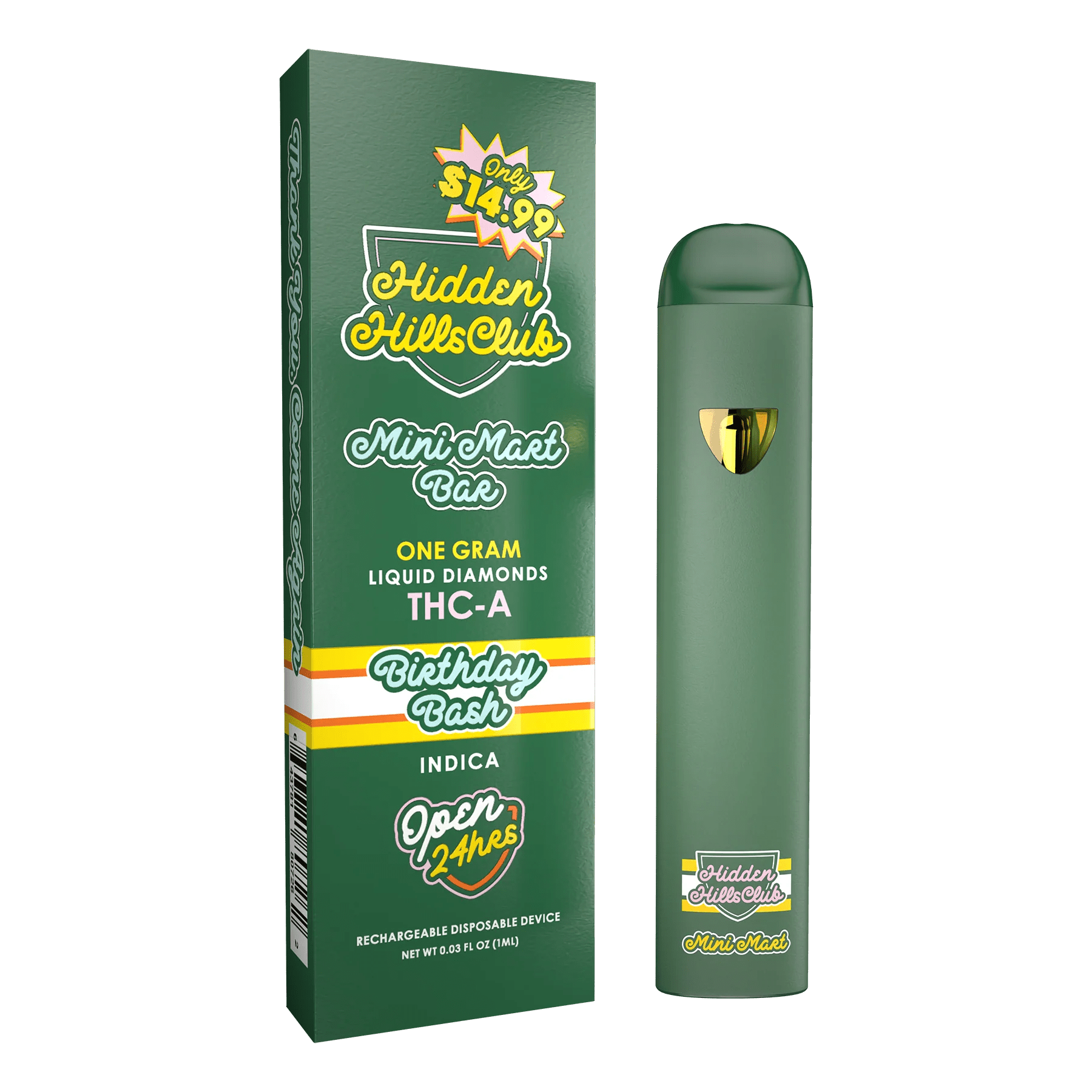 Hidden Hills Club - Mini Mart Bar Liquid Diamonds THCa 1g - Birthday Bash